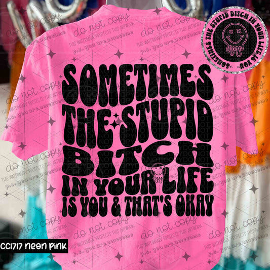 SOMETIMES THE STUPID BITCH IN YOUR LIFE IS YOU & THAT'S OKAY