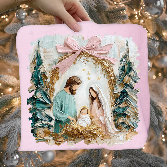 PASTEL NATIVITY SCENE BRUSH STROKE