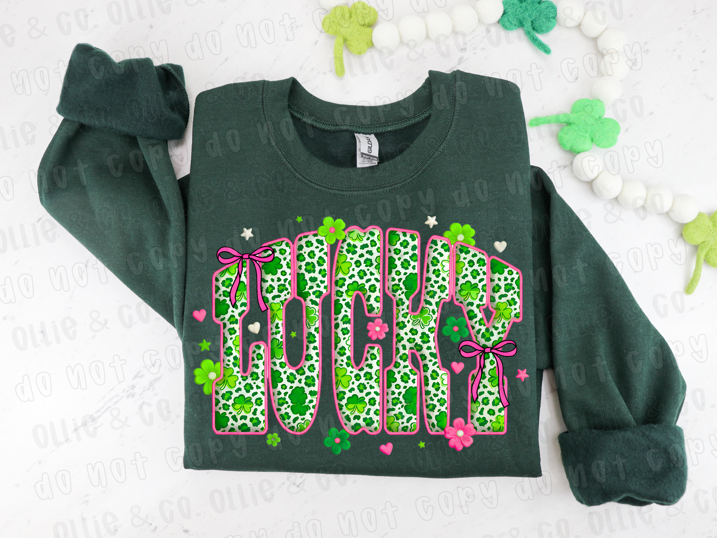 LUCKY PINK AND GREEN SHAMROCK